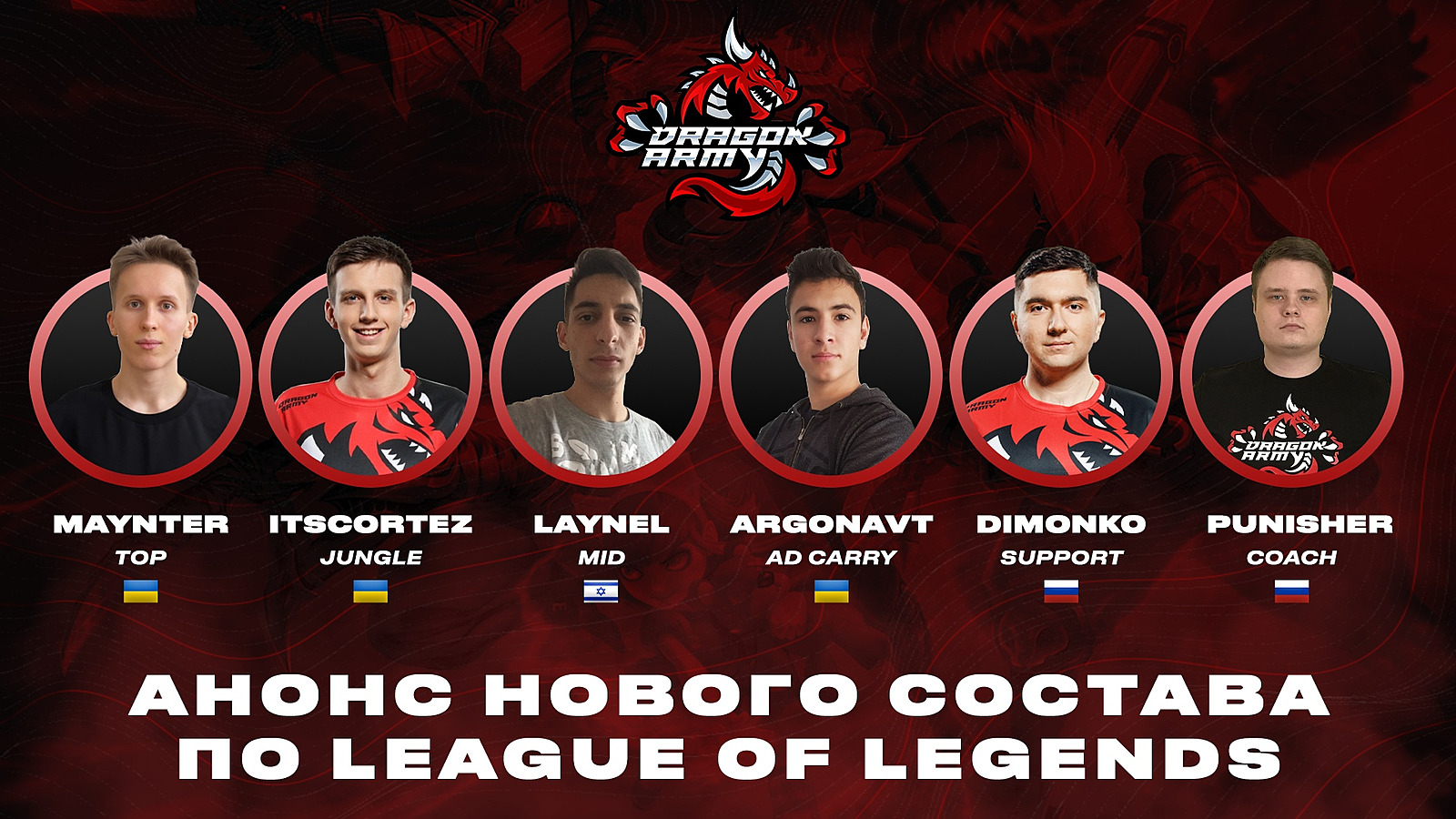 Dragon Army представила обновленный состав по League of Legends. LoL News